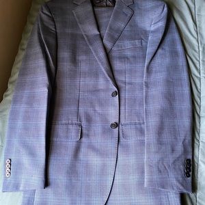 Blue plaid suit